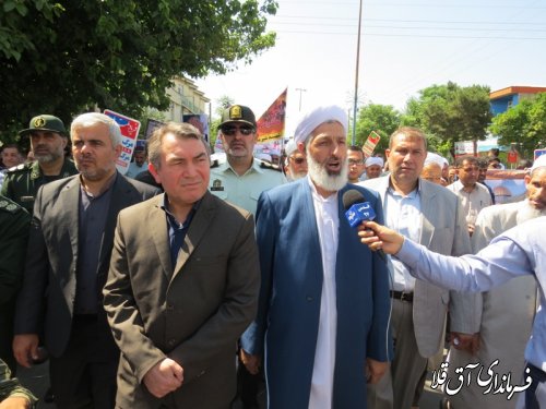 مراسم راهپیمایی روز جهانی قدس در شهر آق قلا برگزار شد
