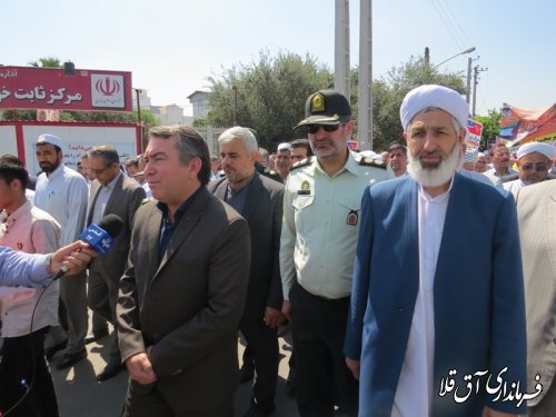 مراسم راهپیمایی روز جهانی قدس در شهر آق قلا برگزار شد