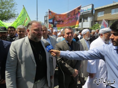 مراسم راهپیمایی روز جهانی قدس در شهر آق قلا برگزار شد