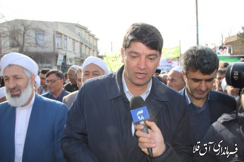 مراسم راهپیمایی یوم الله ۲۲ بهمن‌ در شهر آق قلا برگزار شد