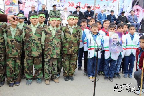 مراسم راهپیمایی یوم الله ۲۲ بهمن‌ در شهر آق قلا برگزار شد