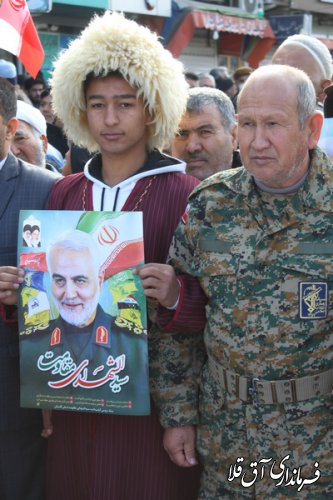 مراسم راهپیمایی یوم الله ۲۲ بهمن‌ در شهر آق قلا برگزار شد