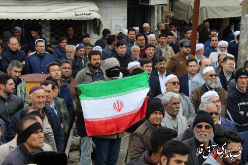 مراسم راهپیمایی یوم الله ۲۲ بهمن‌ در شهر آق قلا برگزار شد
