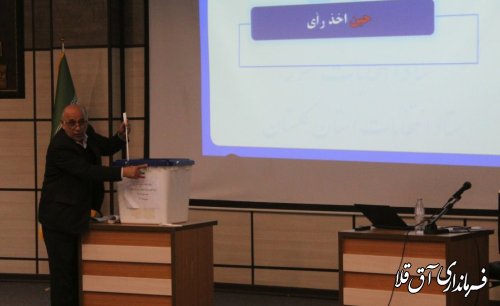 حضور قاسم مقصودلو معاون سیاسی فرمانداری  در کلاس آموزشی عوامل اجرایی انتخابات