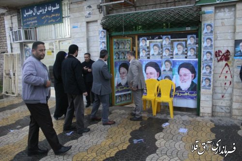 بازدید فرماندار به همراه  اعضای شورای تامین شهرستان از ستادهای تبلیغاتی