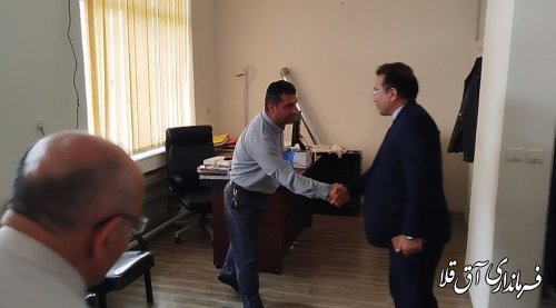 دیدار فرماندار با رییس و کارکنان اداره صمت  آق قلا 