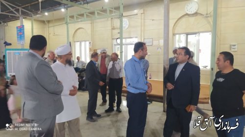 حضور اعضای محترم شورای تأمین شهرستان در مسجد جامع  «مصلحی» آق قلا .